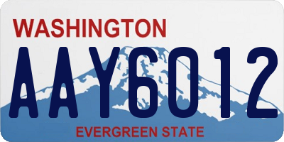 WA license plate AAY6012