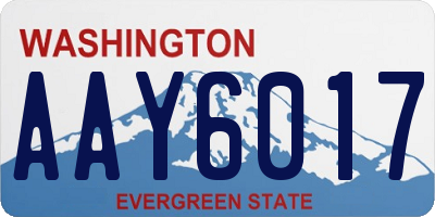 WA license plate AAY6017