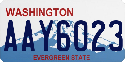 WA license plate AAY6023