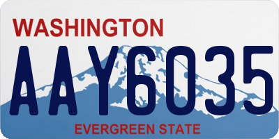 WA license plate AAY6035