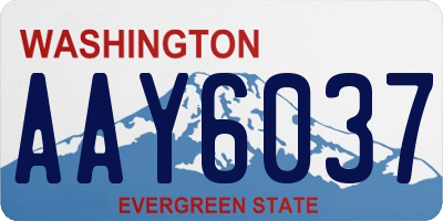 WA license plate AAY6037