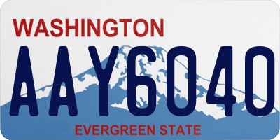 WA license plate AAY6040