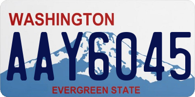 WA license plate AAY6045