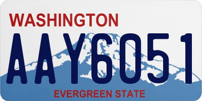 WA license plate AAY6051