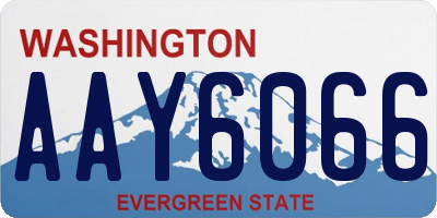 WA license plate AAY6066