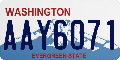WA license plate AAY6071
