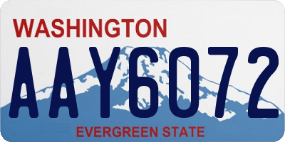 WA license plate AAY6072