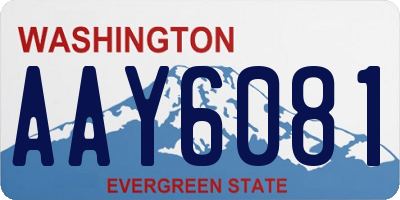 WA license plate AAY6081