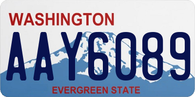 WA license plate AAY6089