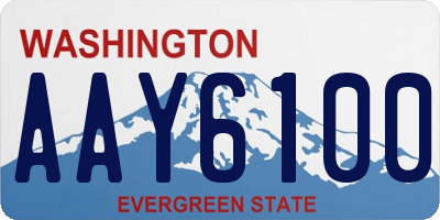 WA license plate AAY6100