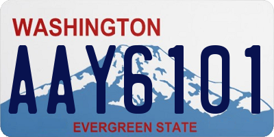 WA license plate AAY6101