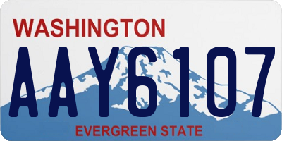WA license plate AAY6107