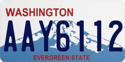 WA license plate AAY6112