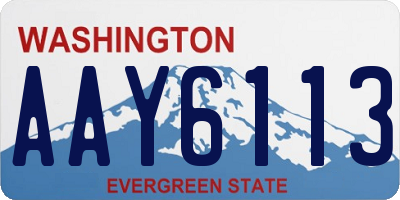 WA license plate AAY6113