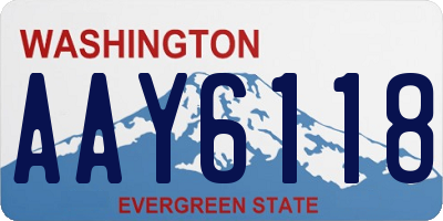 WA license plate AAY6118