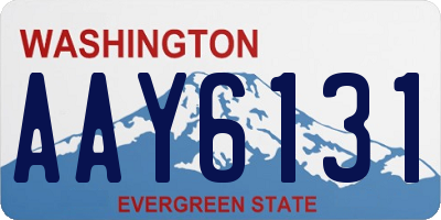 WA license plate AAY6131