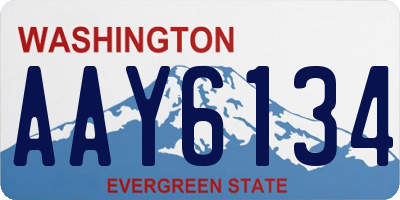 WA license plate AAY6134