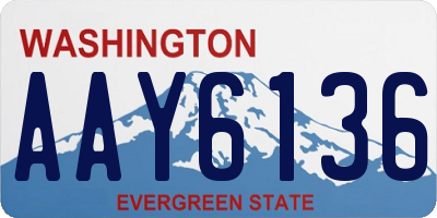 WA license plate AAY6136