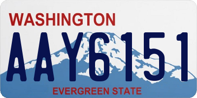 WA license plate AAY6151