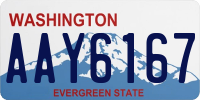 WA license plate AAY6167