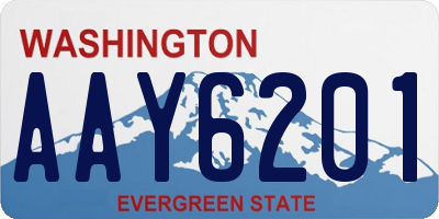 WA license plate AAY6201