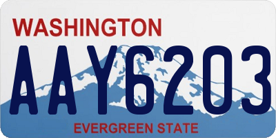 WA license plate AAY6203