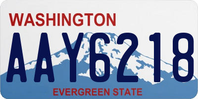 WA license plate AAY6218