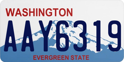 WA license plate AAY6319