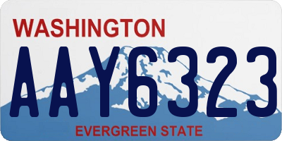WA license plate AAY6323