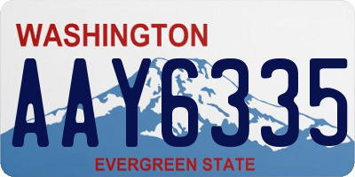WA license plate AAY6335