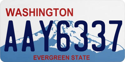 WA license plate AAY6337