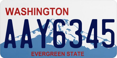 WA license plate AAY6345