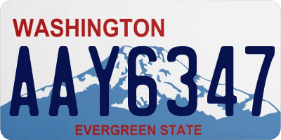 WA license plate AAY6347