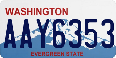 WA license plate AAY6353
