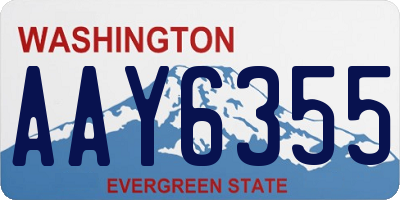 WA license plate AAY6355