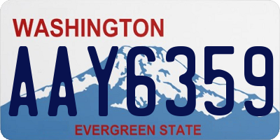 WA license plate AAY6359