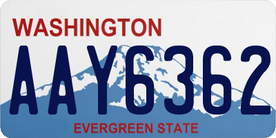 WA license plate AAY6362