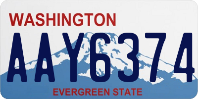 WA license plate AAY6374