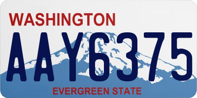 WA license plate AAY6375