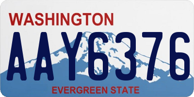 WA license plate AAY6376