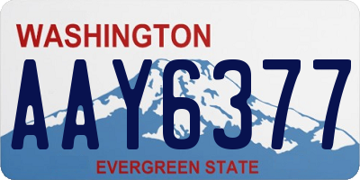 WA license plate AAY6377