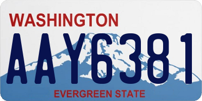 WA license plate AAY6381