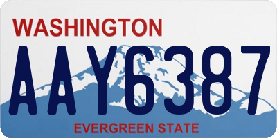 WA license plate AAY6387