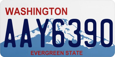 WA license plate AAY6390