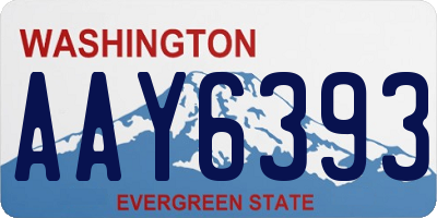 WA license plate AAY6393