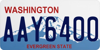 WA license plate AAY6400