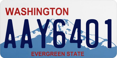 WA license plate AAY6401