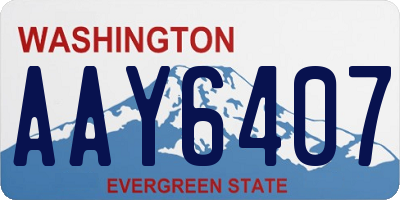 WA license plate AAY6407