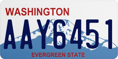 WA license plate AAY6451