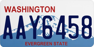 WA license plate AAY6458